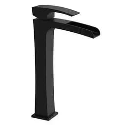 Змішувач для умивальника високий Koer "Водоспад" KB-15007-05 KR3449 Чорний матовий