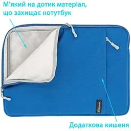 Чохол до ноутбука Grand-X 15.6'' Blue (SL-15B) - мініатюра 3