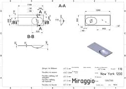 Умивальник Miraggio NEW YORK R (0000221) Miramarble, Глянцевий, Накладний/Врізний/Над пральною машиною, Білий - мініатюра 2