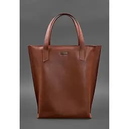 Шкіряна жіноча сумка шоппер D.D. світло-коричнева