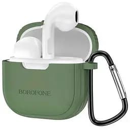 Наушники беспроводные TWS в кейсе Borofone BW29 Charm Зеленые