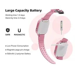 Дитячий смарт годинник-телефон Lemfo LT44 з GPS, 4G, SIM-картою, відеодзвінком, камерою, геолокацією та прослуховуванням Чорний - мініатюра 11