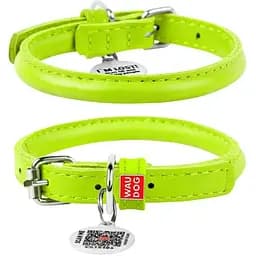 Нашийник для собак Waudog Glamour шкіряний з QR паспортом, круглий, XS, Д 8 мм, Дов 25-33 см (4820152565310)