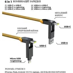 Кабель Rolling Square inCharge XL 30 см жовтий (XLS03R) - мініатюра 3
