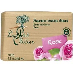 Мыло экстранежное Le Petit Olivier 100% vegetal oils soap роза 100 г (3549620005318)