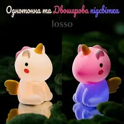 Нічник силіконовий дитячий Єдиноріжка LOSSO Unicorn JX-19 - мініатюра 3