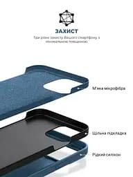 Силиконовый чехол для Apple iPhone 15 Plus, ICON2 Case, синий, противоударный, панель, защита всего корпуса, матовая поверхность Soft Touch, выступает над дисплеем, совместим с защитными стеклами и пленками, с микрофиброй, ArmorStandart (ARM70514) - мініатюра 6