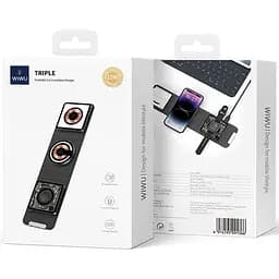 БЗП Wiwu Wi-W001 3 in 1 wireless charger Black - мініатюра 5