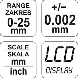 Мікрометр Yato з LCD (YT-72305) - мініатюра 4
