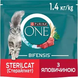 Сухий корм Purina One Sterilcat комплекс Bifensis з яловичиною для дорослих стерилізованих котів 1.4 кг