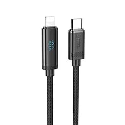 Кабель Hoco U127 с дисплеем Type-C to Lightning PD 27W 1,2 м черный