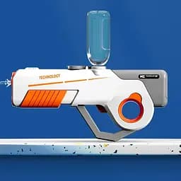 Водяний акумуляторний автомат Water Gun 8002C (600ml) with lithium battery White / Orange - мініатюра 4
