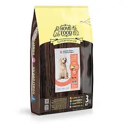 Сухий корм Home Food для цуценят Індейка і лосось PUPPY MEDIUM/MAXI Здорова шкіра і блиск шерсті 3 кг
