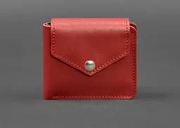 Кожаный портмоне 4.2 на красной кнопке