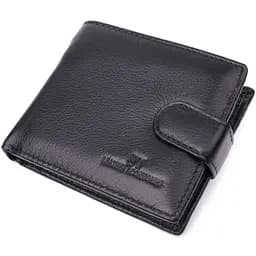 Гаманець для чоловіків зручного розміру з натуральної шкіри ST Leather 22463 чорний