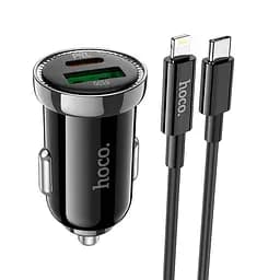 Адаптер автомобильный HOCO Type-C to Lightning Cable Leading car charger Z44 2USB, 3A, 20W, QC/PD|
