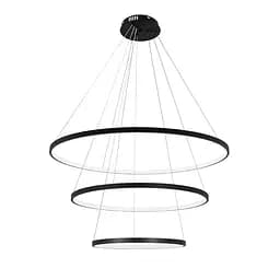 Елегантний підвісний LED-світильник Levistella 7529832-3A BLACK, три кільця 400/600/800 мм, регульована висота