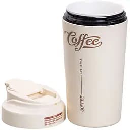 Термочашка Coffee 480 мл з керамічною колбою, бежевий Yiwu HP-14-14BE - мініатюра 5