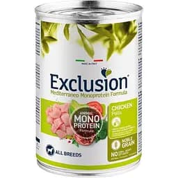 Влажный корм для взрослых собак всех пород Exclusion Noble Grain Adult Chicken All Breed с мясом курицы 400 г