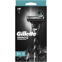 Станок для гоління Gillette Mach3 Charcoal з 2 змінними картриджами - мініатюра 2