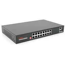 16ти портовый PoE коммутатор с автоперезапуском ONV-H1016PLD 16хРоЕ 100Мбит + 2хUplink 1000Мбит + 1хSFP 1000Мбит, до 250м, IEEE802.3af/at, общая 200Вт