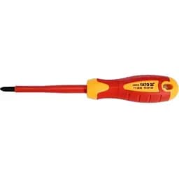 Отвертка крестовая диэлектрическая изолированная Yato PZ2x100 мм VDE до 1000V (YT-2826)