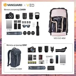 Рюкзак Vanguard VEO GO 42M Black (VEO GO 42M BK), Чорний - мініатюра 6