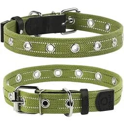 Нашийник для собак Collar, бавовняний, безрозмірний, 52x2,5 см, зелений - мініатюра 3