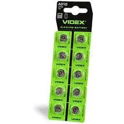 Батарейки AG10/LR1130, Videx Excellent!, 10 шт., Blister