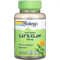 Натуральна добавка Solaray Cat's Claw 500 mg, 100 вегакапсул