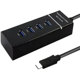 Хаб Usb Maiwo KH303, черный, Type-C 3.1 - 4xUsb 3.0, кабель 29 см