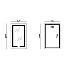 Дзеркало Lidz Kubis 800x500 з LED-підсвічуванням Touch, з антизапотіванням, з диммером яскравості LD78LF9365080 - мініатюра 2