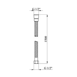 Шланг для душу Kroner KRM - C606 Anti-Twist 150 см CV016677, Хром - мініатюра 3