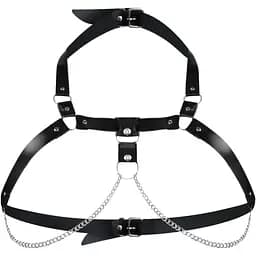 Жіноча портупея з натуральної шкіри Art of Sex - Virginia, колір Чорний, розмір L-2XL