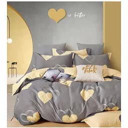 Комплект постільної білизни Lelit Сімейний 150х215 см F-4014/1 жовтий з сірим (le2000000297071)