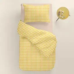 Комплект постільної білизни Cosas Yellow check Підлітковий жовтий (YellowCheck_El90-12Magnolia_155) - мініатюра 2