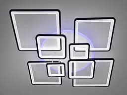 Стельова LED-люстра Diasha 8160/8BK 3color з пультом і димером, чорна, 225W, 12375 lm, сучасні квадратні LED-плафони 127× - мініатюра 4