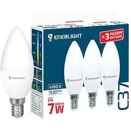 Светодиодная лампа Enerlight С37, 7W, 4100K, E14, 3 шт. (C37E147SMDNFRX3)