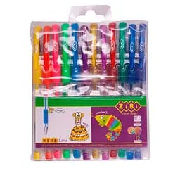 Набір гелевих ручок ZiBi Kids Line Neon + Glitter 0.7 мм 12 шт. (ZB.2204-99)