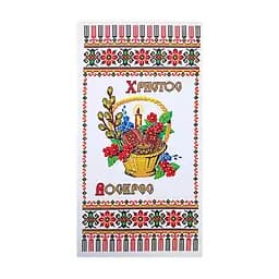 Салфетка пасхальная / рушник пасхальный №8 с блестками, Kitchette 86060