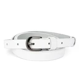 Ремень кожаный женский SF-1505 узкий белый под платье (125 см)