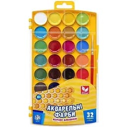 Фарби акварельні Школярик медові 32 кольорів 302023002-UA