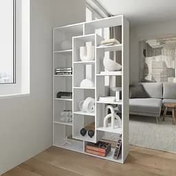 Книжная полка стеллаж Vays M-7 Белый на 14 ячеек ЛДСП 108x29x178 см для дома офиса детской или гостиной