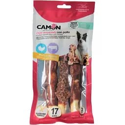 Ласощі для собак палички з яловичої шкіри обмотані качкою 140гр