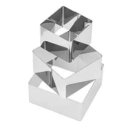 Набір квадратних металевих форм викладки салатів, десертів та гарніру та висічки тіста, Master Class Металлик 83804