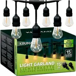 Гірлянда світлодіодна садова Krumad KMDW7 E27 15 м 15 лампочок
