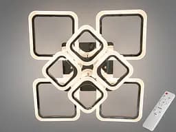 Стильная светодиодная люстра на пульте с димером, 105W, хром