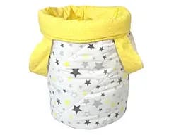Корзина для игрушек Moontime "Звездопад серо-желтый"