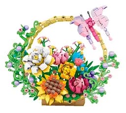 Конструктор цветы WOMA набор букет цветов в корзине   641 деталь