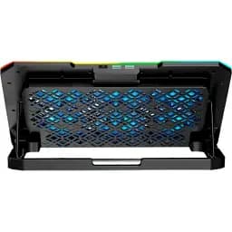 Підставка для ноутбука до 15.6" GamePro CP660, Black, 6 x 70 мм (2400 об/хв), сенсорне RGB підсвічування, 5 рівнів висоти, 2xUSB, знімний тримач для смартфона, металева сітка, 360 x 255 x 25 мм, 900 г - мініатюра 5